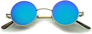 zeroUV - Retro Round Sunglasses for Men Women with Color Mirrored Lens Glasses 1409