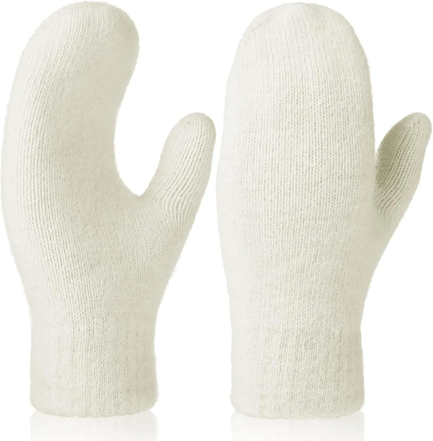 Zhehao Women Knitted Mittens Winter Warm Gloves Solid Color Hand Warmer for Indoor Outdoor Activities