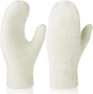 Zhehao Women Knitted Mittens Winter Warm Gloves Solid Color Hand Warmer for Indoor Outdoor Activities