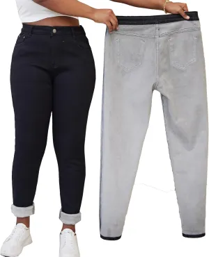 zsangbee Women's Plus Size Fleece Lined Jeans Winter Thermal Skinny Flannel Lined Denim Jean